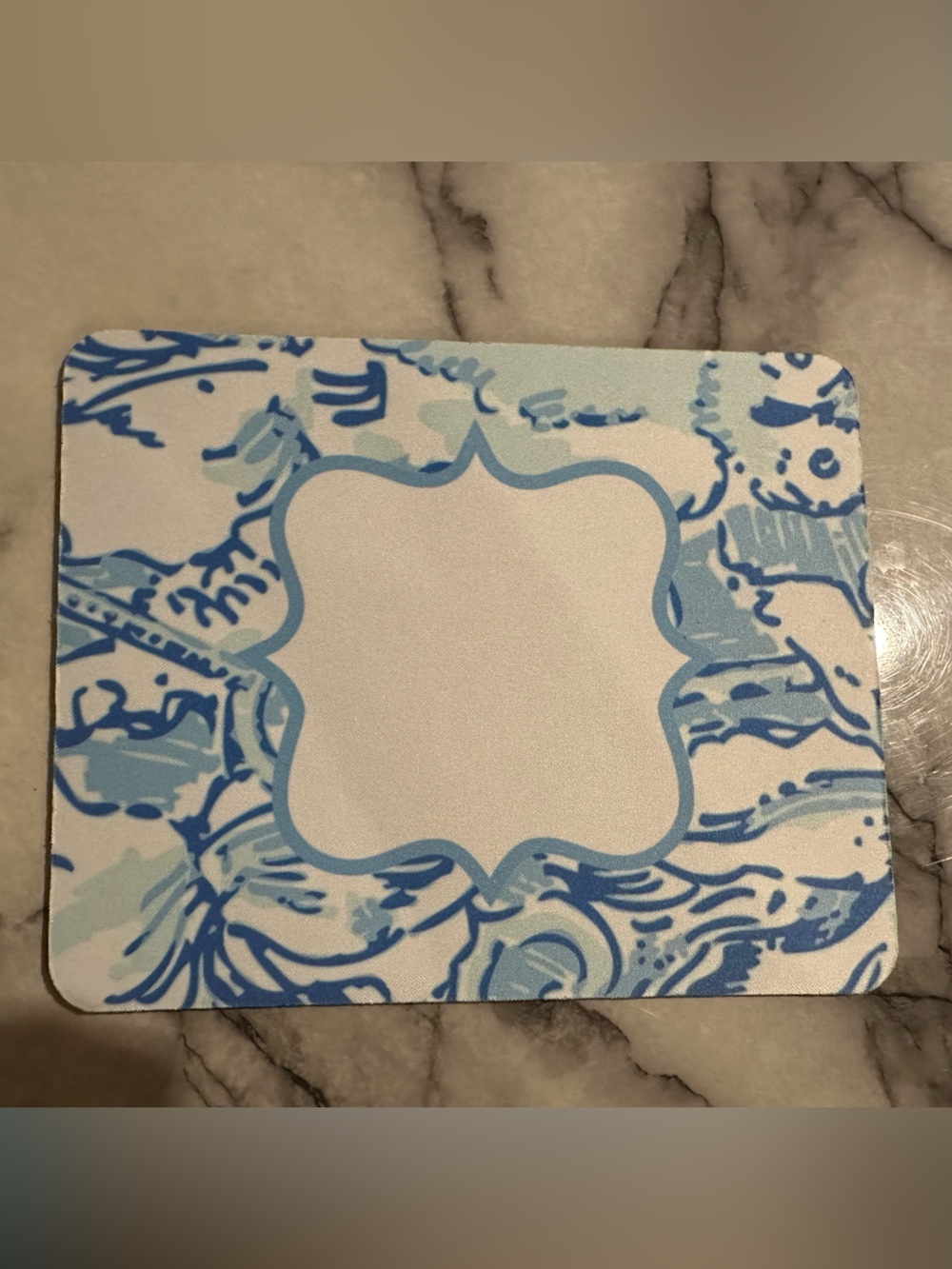 Blue and White Decorative Mouse Pad
